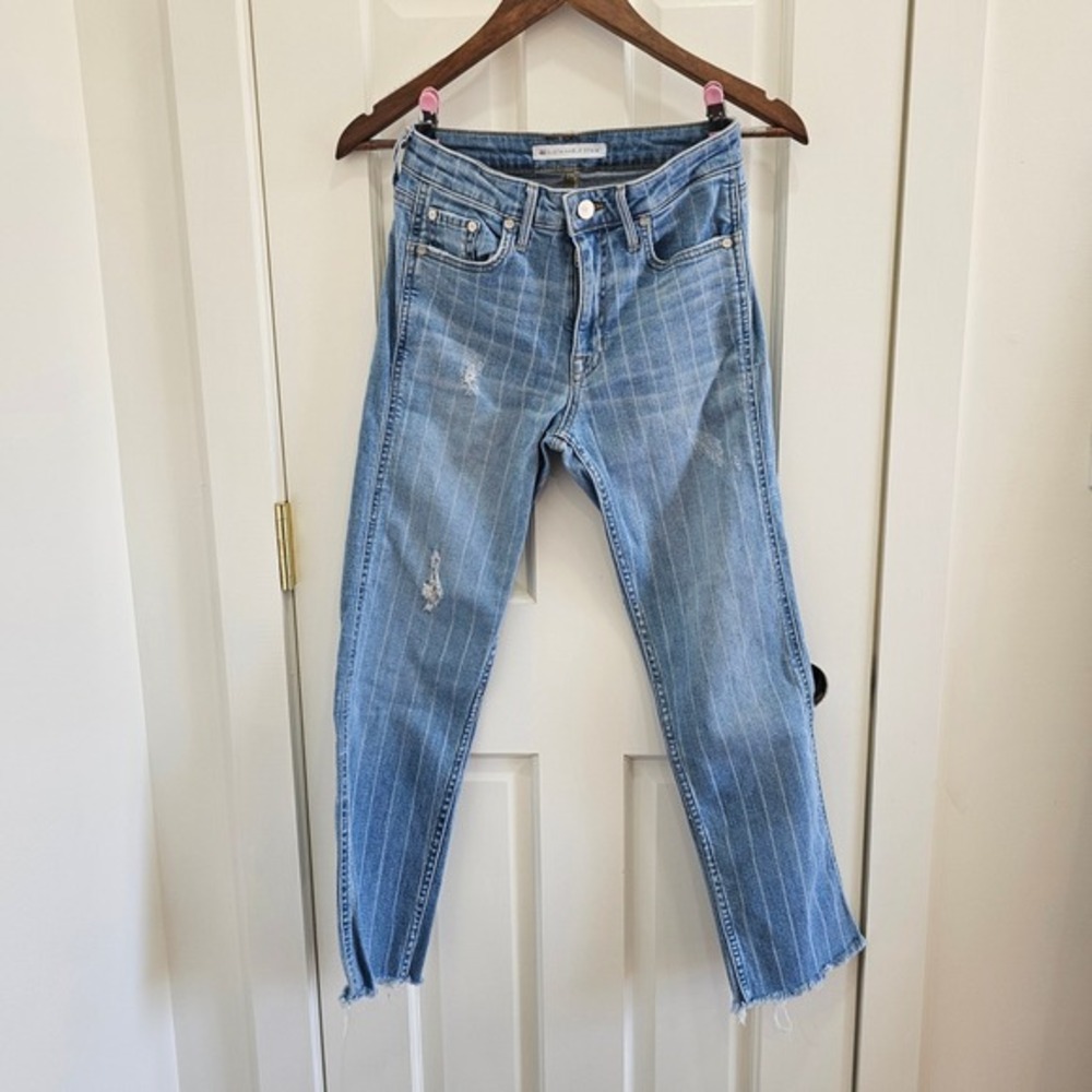 44 Sustainable Denim Show Your Stripes Cropped Jeans Distressed Raw Hem‎